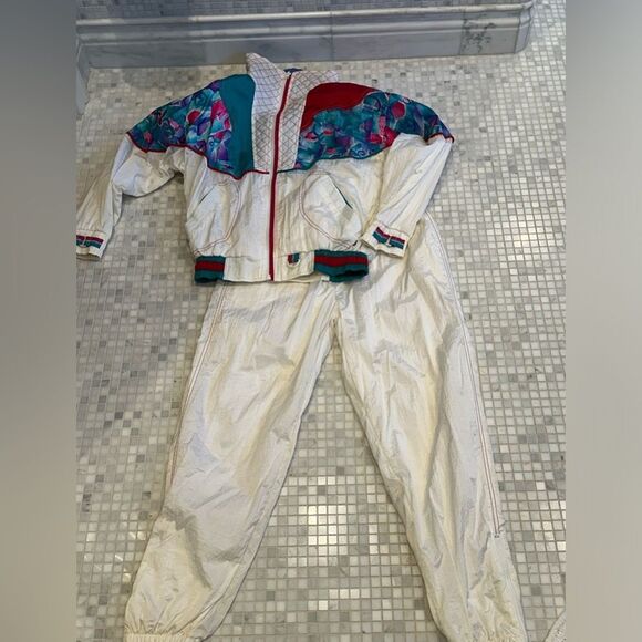 Vintage 80s 90s Cream White Two Piece Jumpsuit - Picture 2 of 16